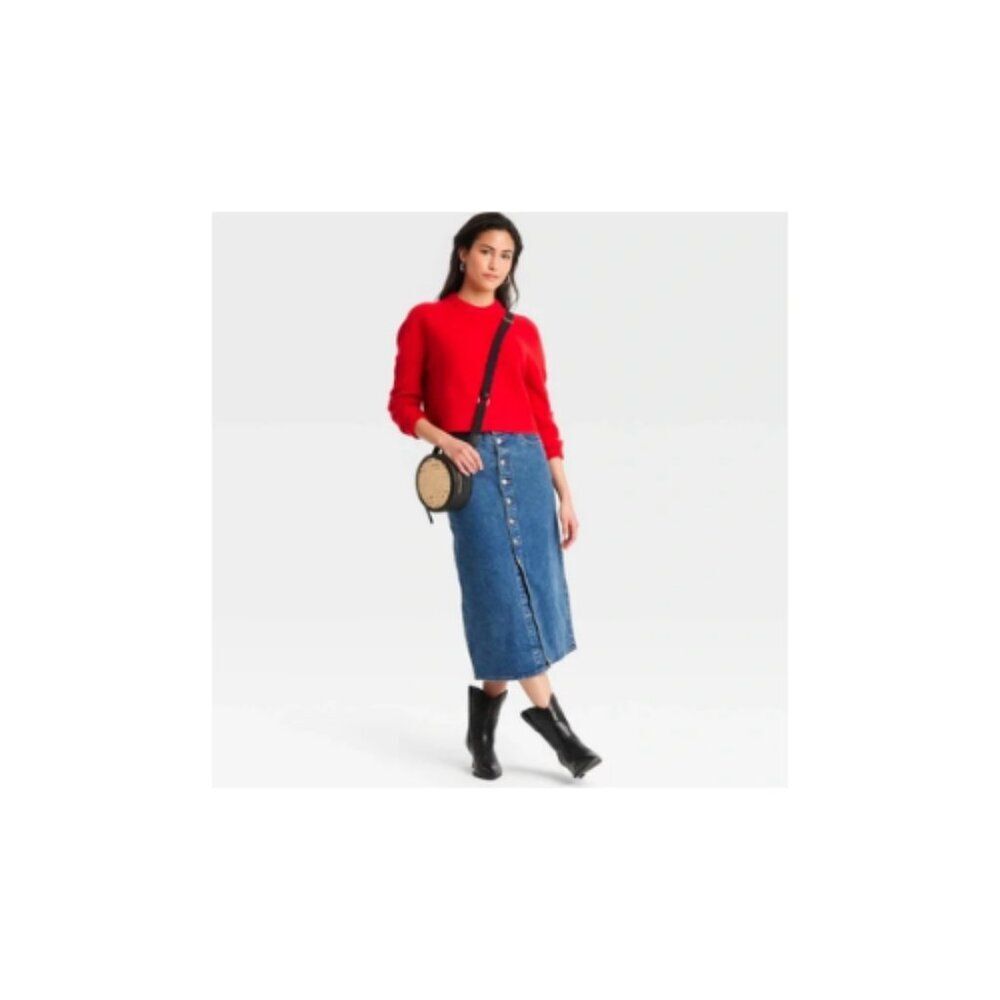 A-Line Midi Denim Skirt - Universal Thread Medium Wash Womens - Picture 2 of 6